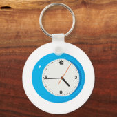 Blaue analoge Uhr Schlüsselanhänger (Vorderseite)