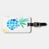 Blaue Ananas Gepäckanhänger (Vorderseite horizontal)