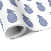 Blaue Ananas Geschenkpapier (Rolleneckpunkt)