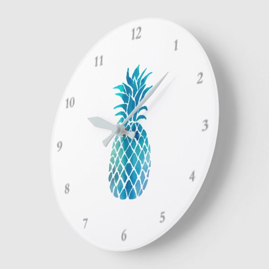 Blaue Ananas Große Wanduhr (Winkel)
