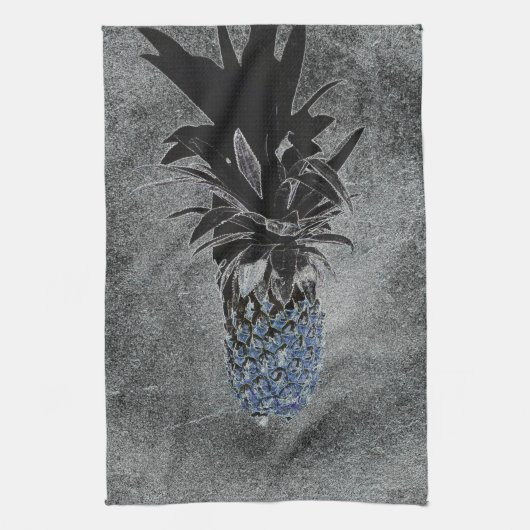Blaue Ananas Konkretur Geschirrtuch (Vertikal)