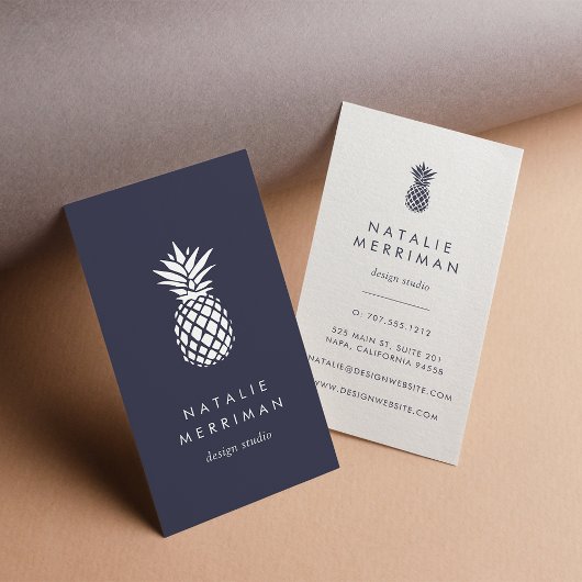 Blaue Ananas Mitte Visitenkarte