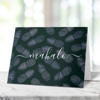 Blaue Ananas-Muster-Schrift der Mahalo-Marine