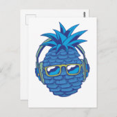 Blaue Ananas Postkarte (Vorne/Hinten)