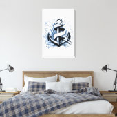 Blaue Anchor Leinwanddruck (Insitu (Schlafzimmer))