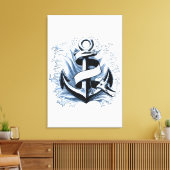 Blaue Anchor Leinwanddruck (Insitu (Wohnzimmer))