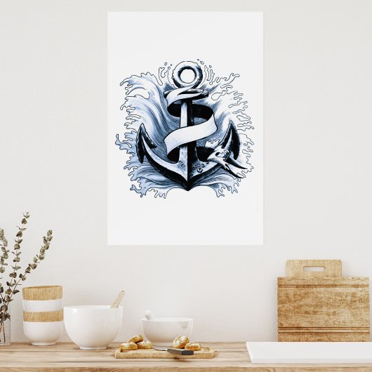 Blaue Anchor Poster (Küche)