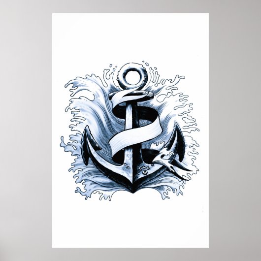 Blaue Anchor Poster (Vorne)