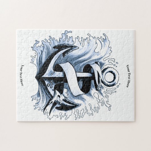 Blaue Anchor Puzzle (Horizontal)