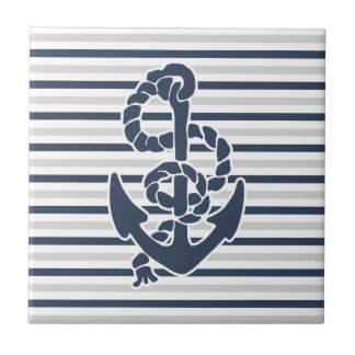 Blaue Anchor Weißgraue Streifen Fliese