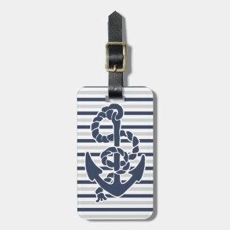 Blaue Anchor Weißgraue Streifen Gepäckanhänger