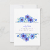 Blaue Anemone Blumenhochzeit QR Antwort UAWG (Vorderseite)