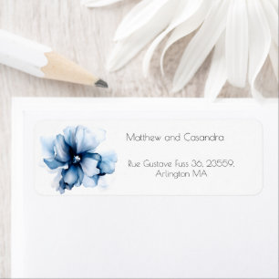 Blaue Anemone Elegante Rücksendeadresse Hochzeitsd