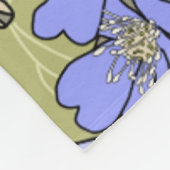 Blaue Anemone Fleecedecke (Ecke)