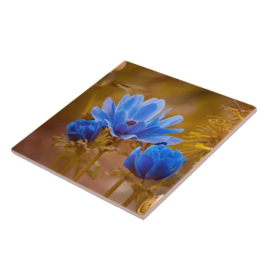 Blaue Anemone Fliese (Seite)
