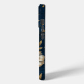 Blaue Anemone Florales Gold Design Case-Mate iPhone Hülle (Rückseite / Links)