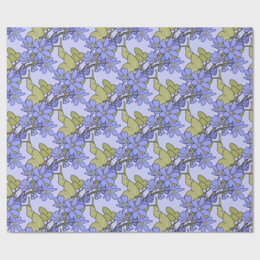 Blaue Anemone Geschenkpapier (Flach)