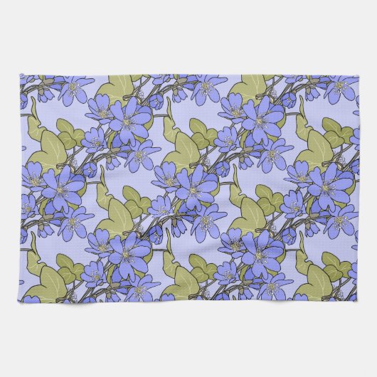 Blaue Anemone Geschirrtuch (Horizontal)