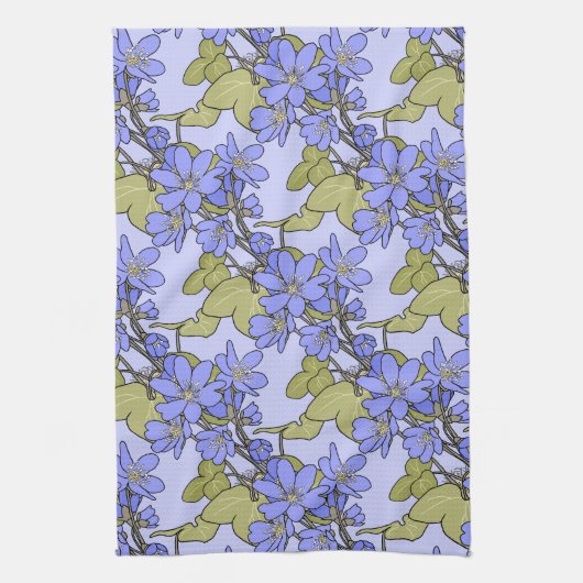 Blaue Anemone Geschirrtuch (Vertikal)