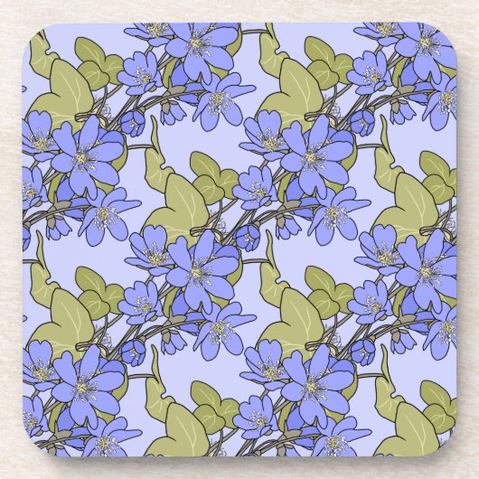 Blaue Anemone Getränkeuntersetzer (Vorderseite)