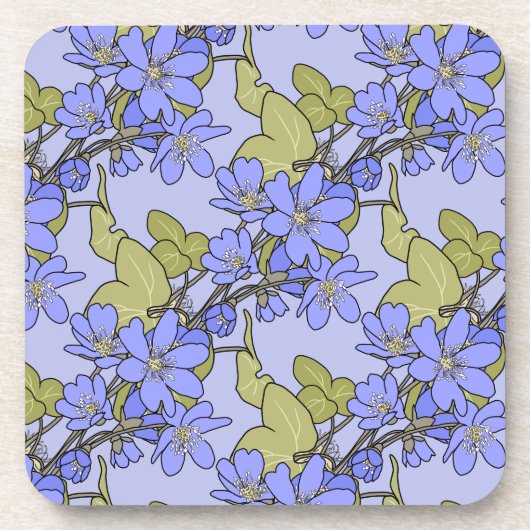 Blaue Anemone Getränkeuntersetzer (Vorderseite)