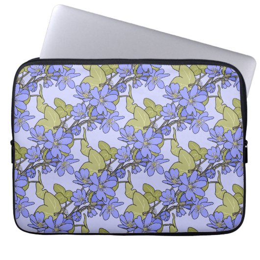 Blaue Anemone Laptopschutzhülle (Vorderseite)