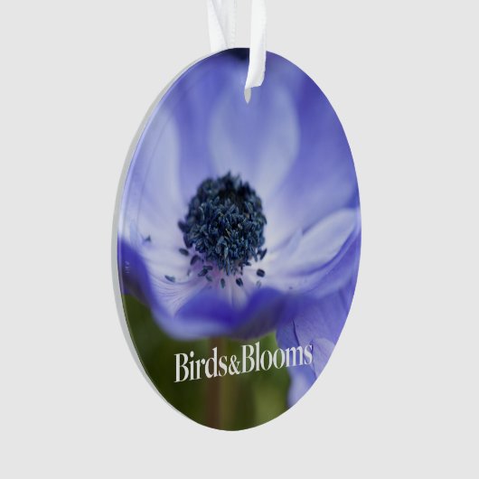 Blaue Anemone Ornament (Vorderseite)