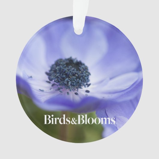 Blaue Anemone Ornament (Vorderseite)