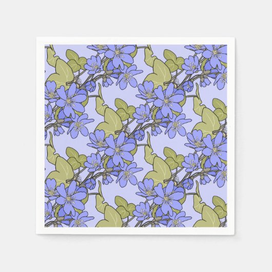 Blaue Anemone Serviette (Vorderseite)