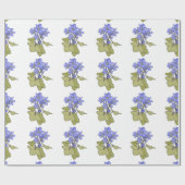 Blaue Anemonen auf Weiß Geschenkpapier (Flach)