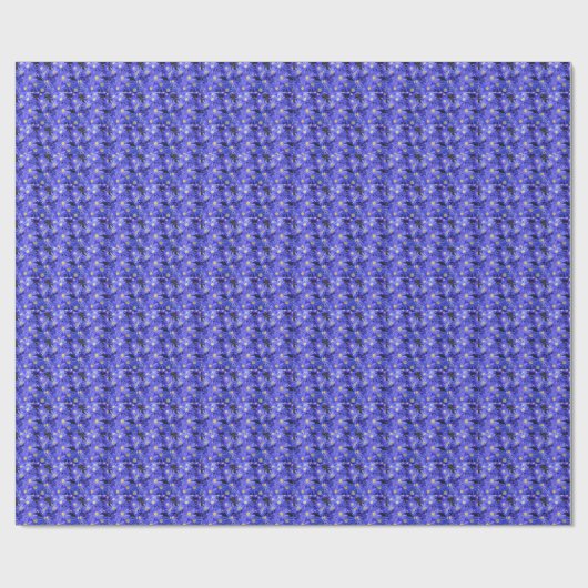 Blaue Anemonen Blumenmuster Papier Geschenkpapier (Flach)