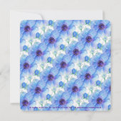 Blaue Anemonen botanische Aquarellfeier lädt ein Einladung (Rückseite)