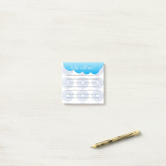 Blaue Anemonen, die mich Post-It-Notes nennen Post-it Klebezettel (Auf Schreibtisch)