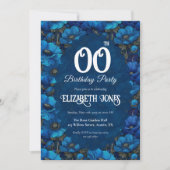 Blaue Anemonen Fünfzigster Geburtstagsgeschenk Für Einladung (Vorderseite)
