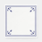 Blaue Anker auf Weiß Serviette (Vorderseite)