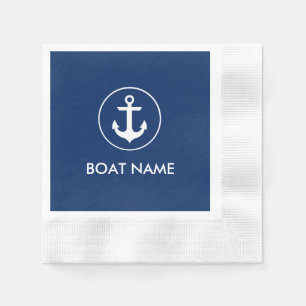 Blaue Anker-Boots-Namen-Cocktail-Servietten Serviette