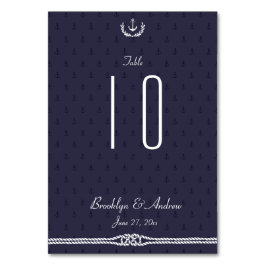 Blaue Anker für Nautic Wedding Tischnummern