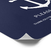 Blaue Anker-Gastgeschenke Hochzeiten der Nautische Poster (Ecke)