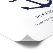Blaue Anker-Gastgeschenke Hochzeiten der Nautische Poster (Ecke)