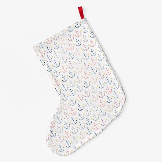 Blaue Anker Großer Weihnachtsstrumpf (Rückseite (Hängend))