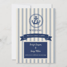 blaue Anker-Streifen maritime Hochzeit am Traumzie