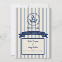 blaue Anker-Streifen maritime Hochzeit am Traumzie