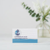 blaue Anker-Visitenkarten Visitenkarte (Stehend Vorderseite)