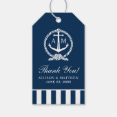 Blaue Ankerhochzeit der Nautik Geschenkanhänger (Vorderseite)