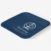 Blaue Ankerhochzeit der Nautik Pappteller (Gewinkelt)