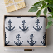Blaue Ankermuster der Nautik Moderne Seidenpapier (Geschenk)