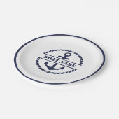 Blaue Ankerpapierplatte Pappteller (Schrägansicht)