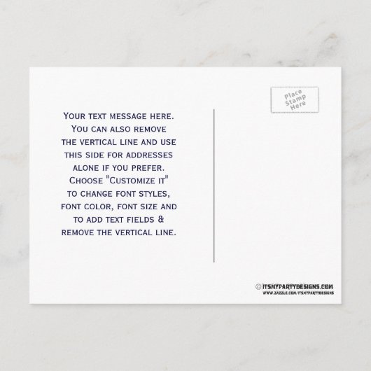 Blaue Ankersilber, weißes Navy Circle Monogram 33 Ankündigungspostkarte (Rückseite)