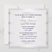 Blaue Ankersilber, weißes Navy Circle Monogram 33 Einladung (Rückseite)