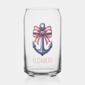 Blaue Ankerstange mit rotem und weißem Streifen Dosenglas (Vorderseite)